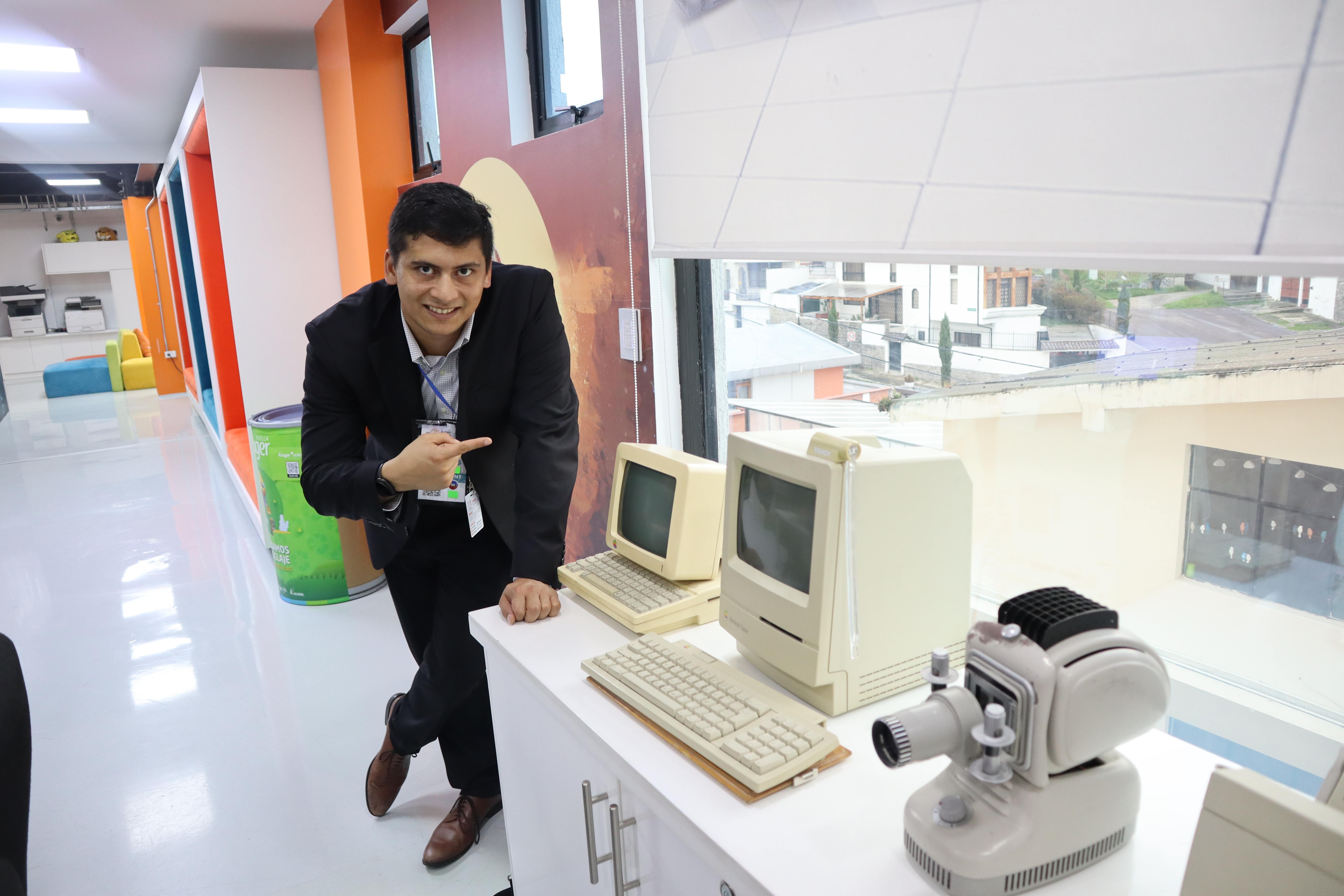 Morgan with vintage computers